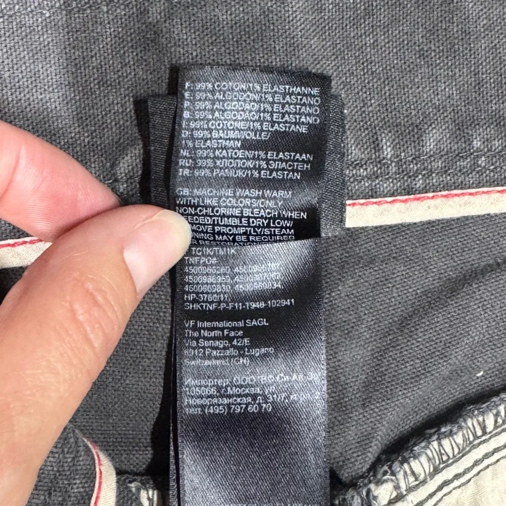 The North Face Mens 32 Regular Straight Leg Pants Charcoal Gray Heavy Duty